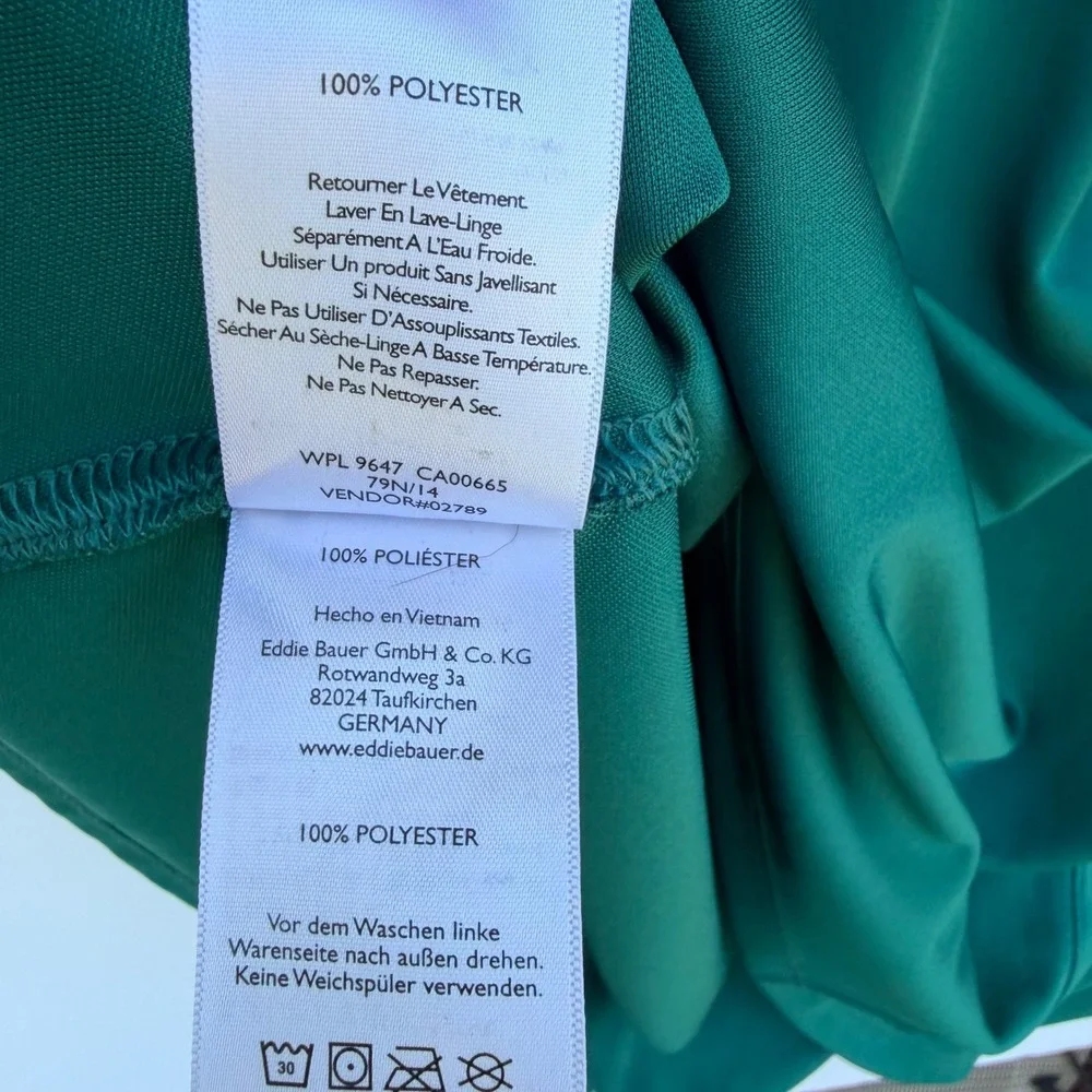 Eddie Bauer Motion Mens Polo Shirt T2XL Tall Green Performance Short Sleeve‎